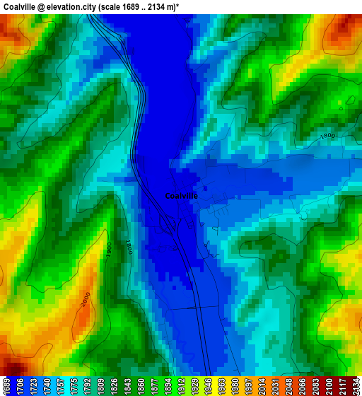 Coalville elevation map