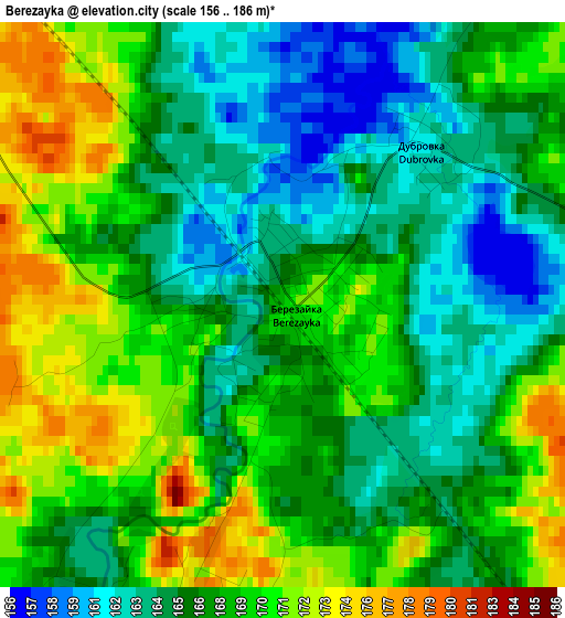 Berezayka elevation map