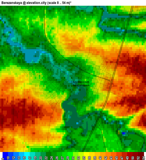 Berezanskaya elevation map