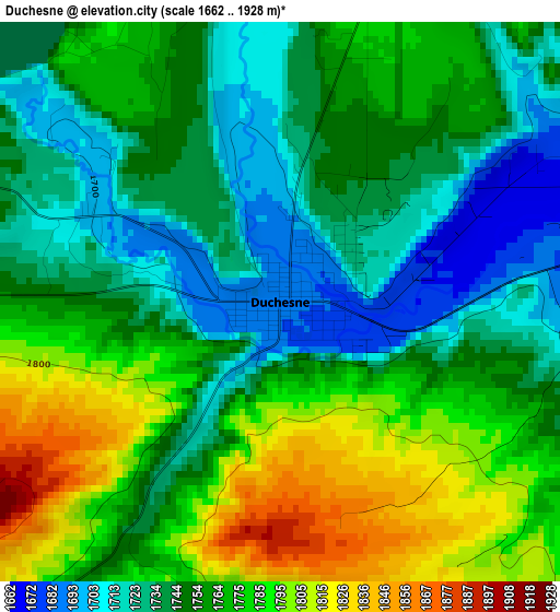 Duchesne elevation map