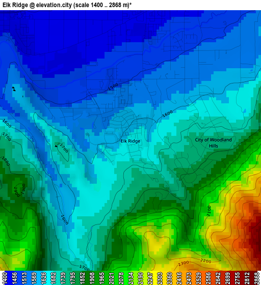 Elk Ridge elevation map