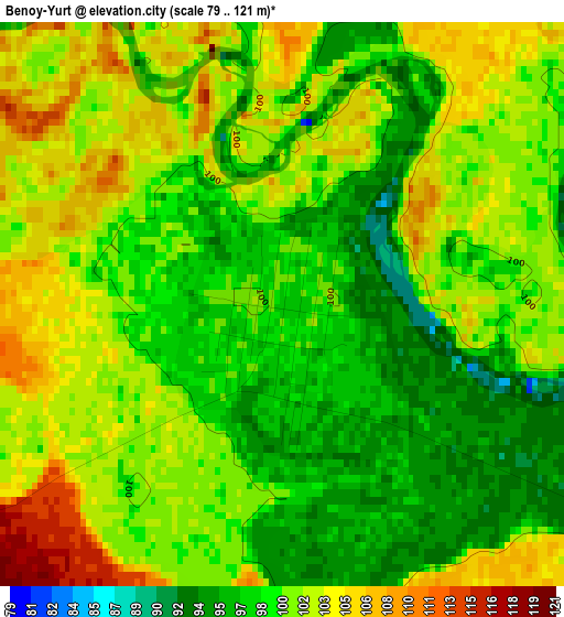 Benoy-Yurt elevation map