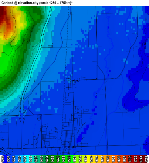 Garland elevation map