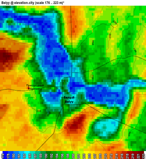 Belyy elevation map