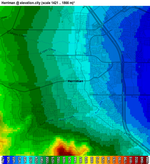 Herriman elevation map