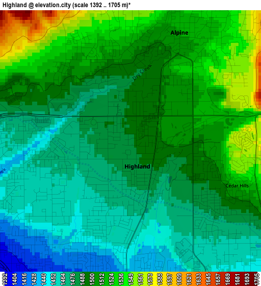 Highland elevation map