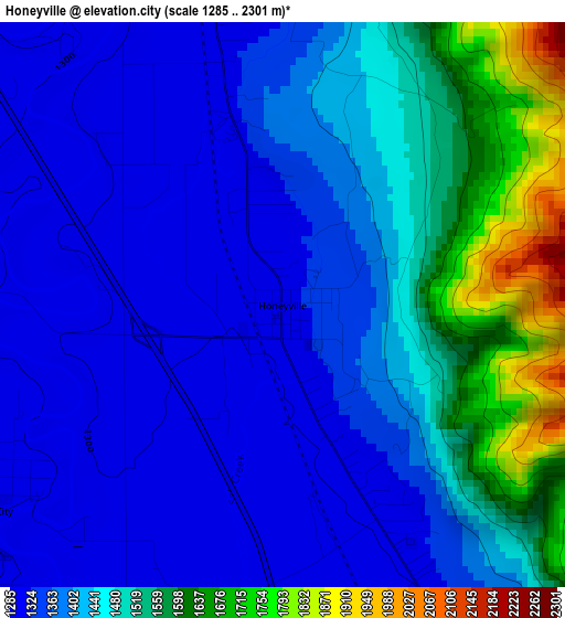 Honeyville elevation map