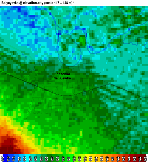 Belyayevka elevation map