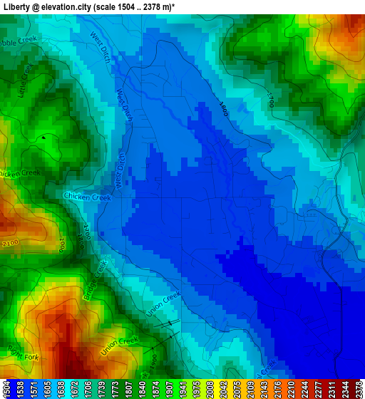 Liberty elevation map