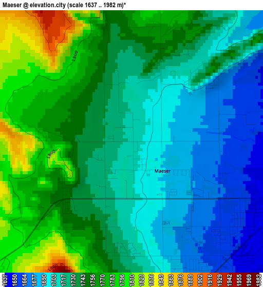 Maeser elevation map