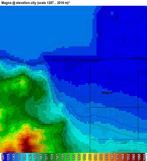 Magna elevation map