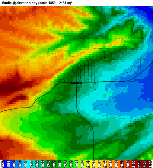 Manila elevation map