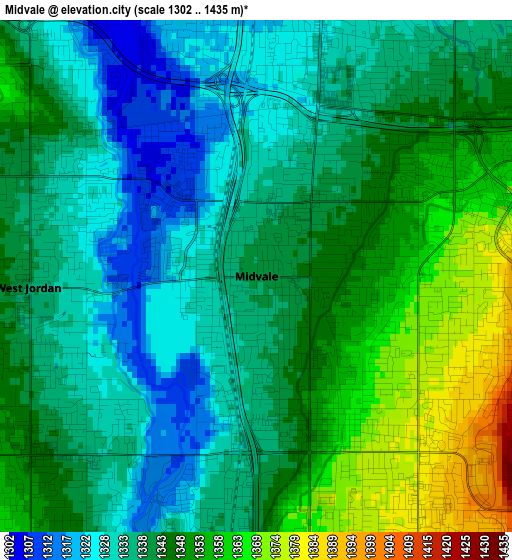 Midvale elevation map