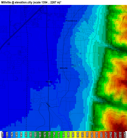 Millville elevation map