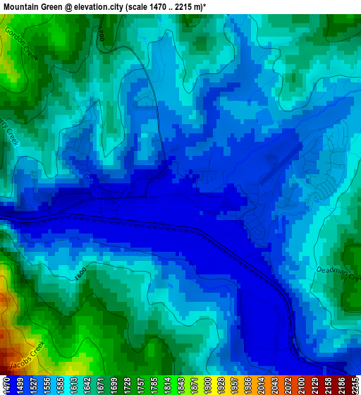 Mountain Green elevation map