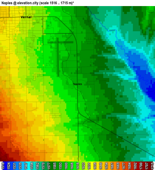 Naples elevation map