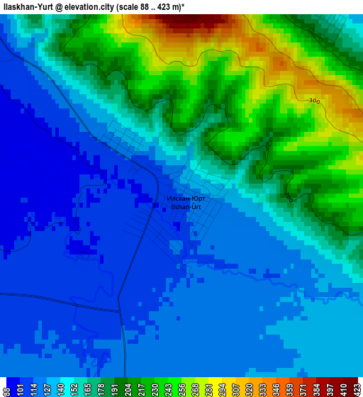 Ilaskhan-Yurt elevation map