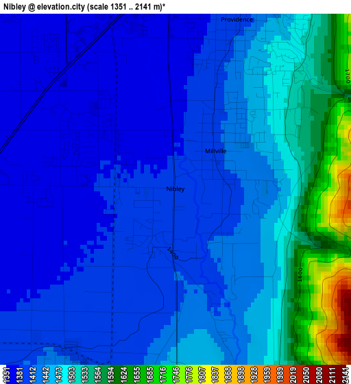 Nibley elevation map