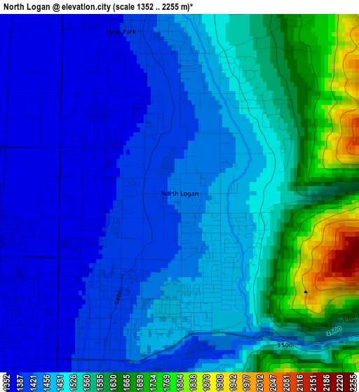 North Logan elevation map