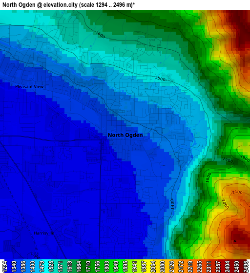 North Ogden elevation map