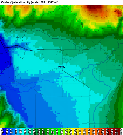 Oakley elevation map