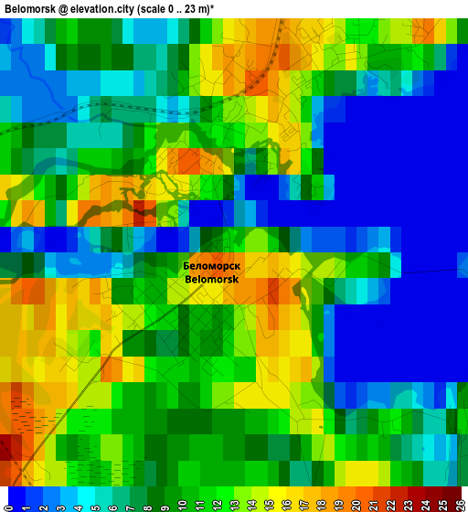 Belomorsk elevation map