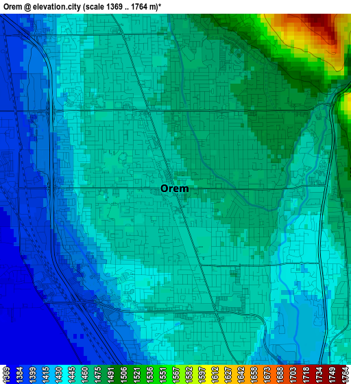 Orem elevation map