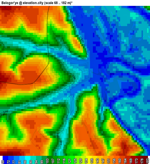 Belogor’ye elevation map