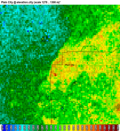 Plain City elevation map