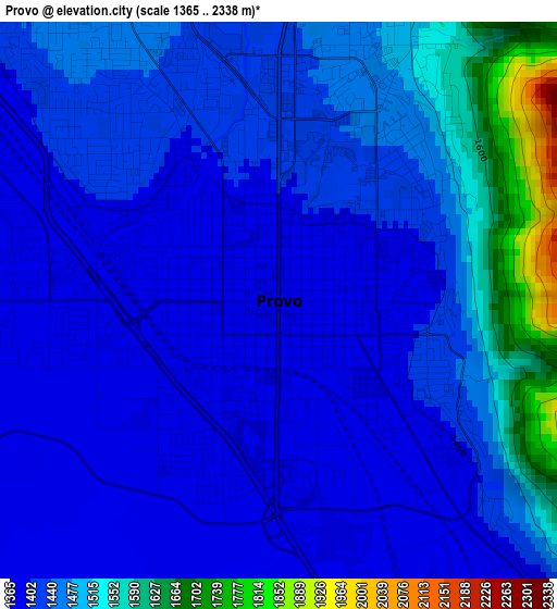 Provo elevation map