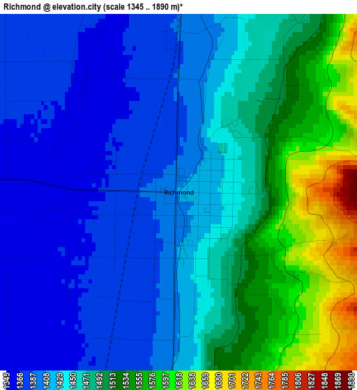 Richmond elevation map