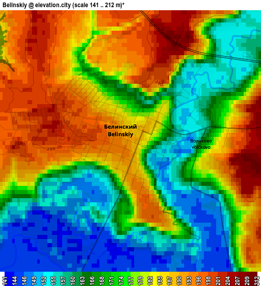 Belinskiy elevation map