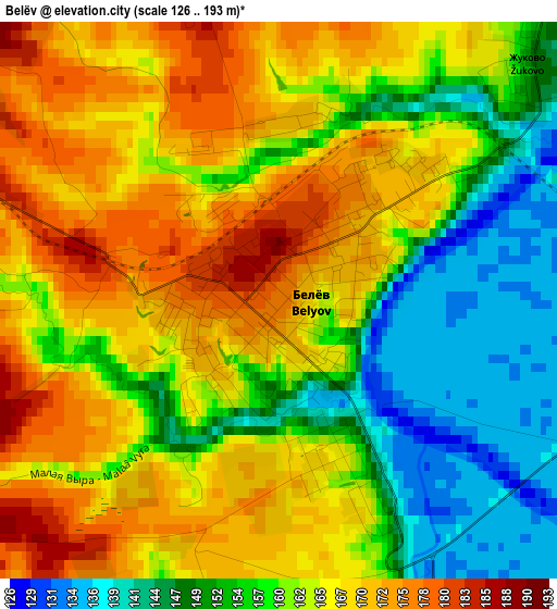 Belëv elevation map