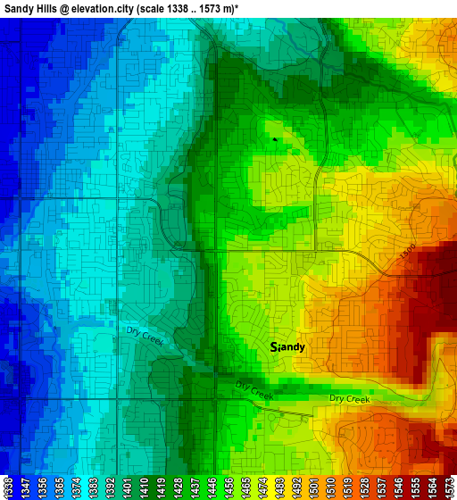 Sandy Hills elevation map