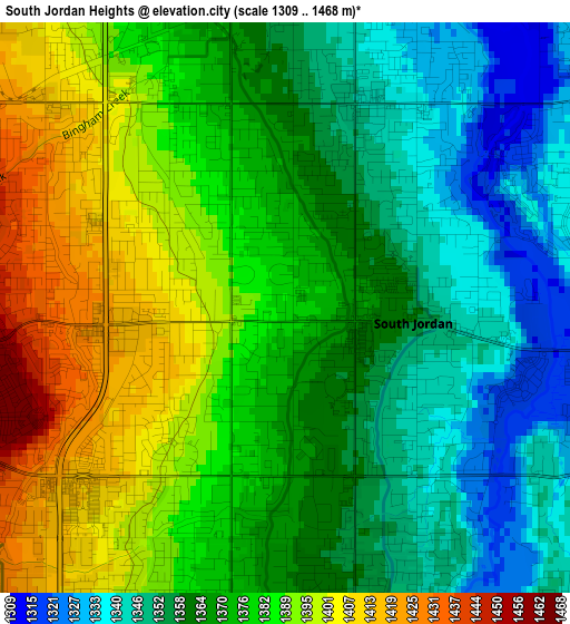 South Jordan Heights elevation map