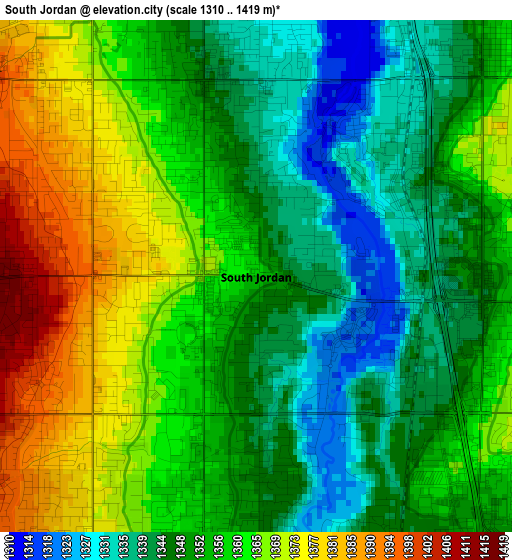 South Jordan elevation map