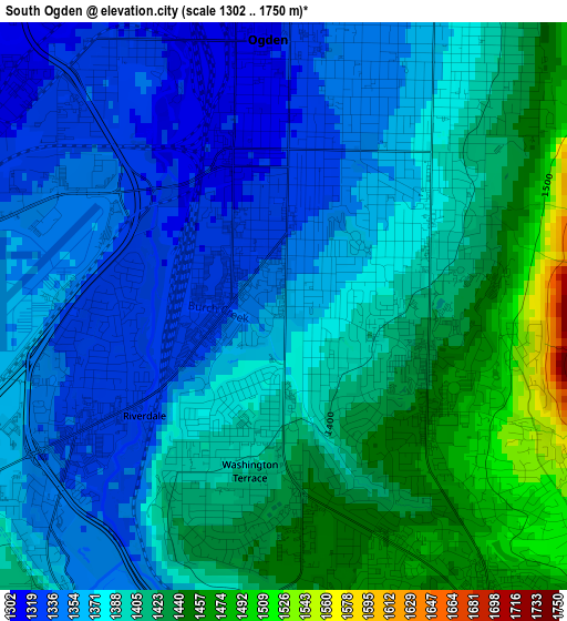 South Ogden elevation map