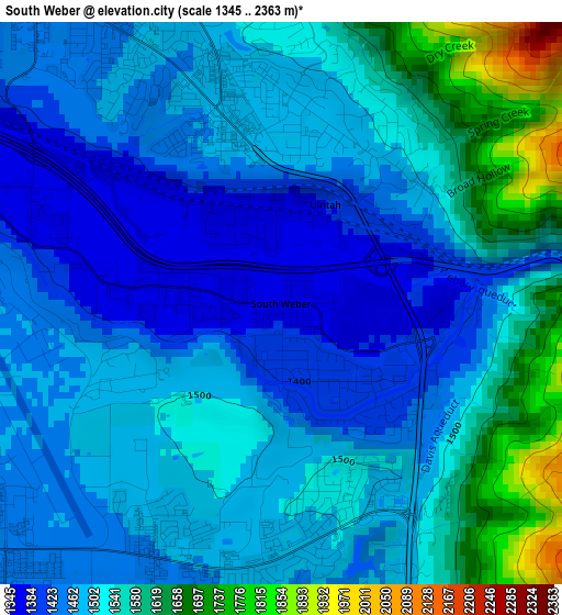 South Weber elevation map