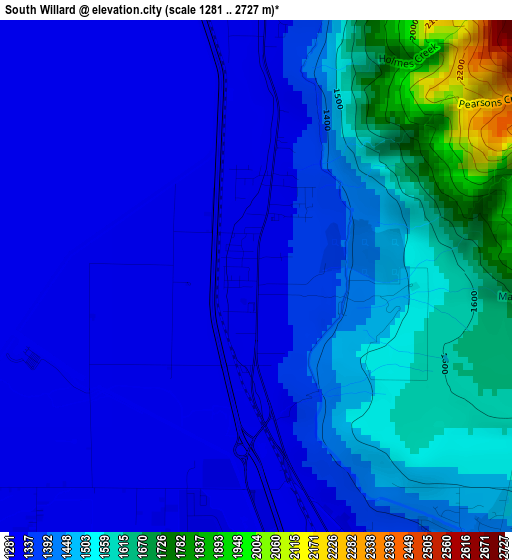 South Willard elevation map