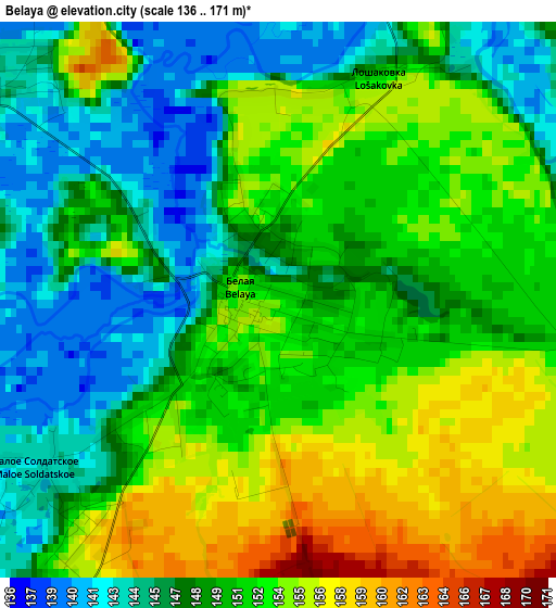 Belaya elevation map