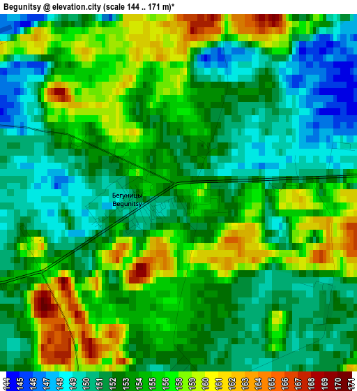 Begunitsy elevation map