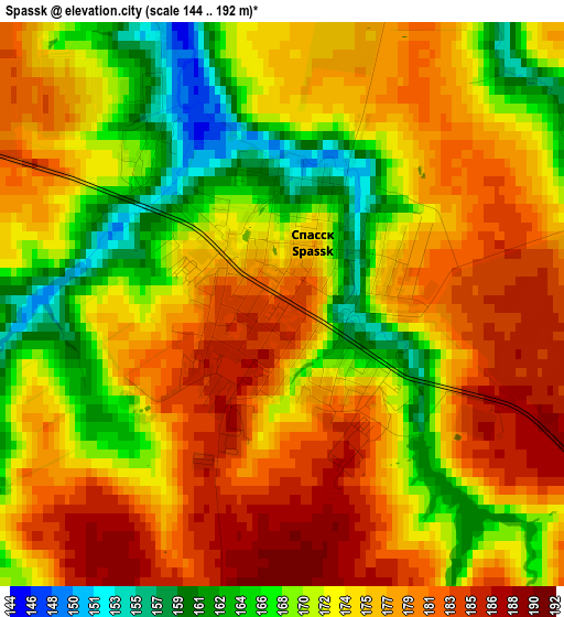 Spassk elevation map