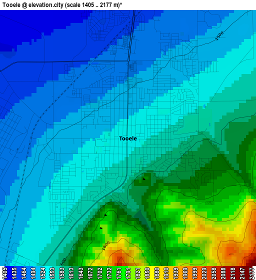 Tooele elevation map