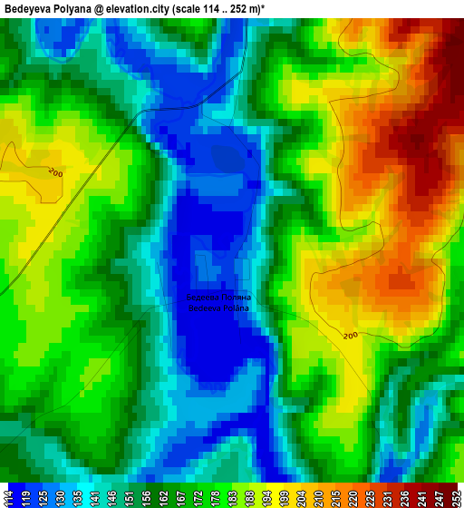 Bedeyeva Polyana elevation map