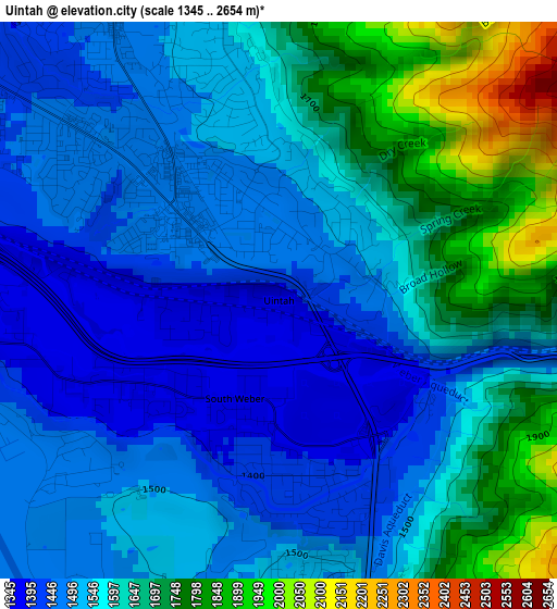 Uintah elevation map