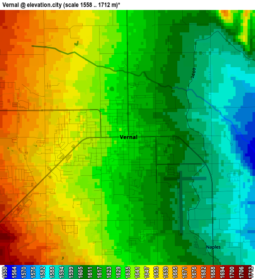 Vernal elevation map