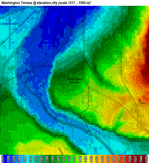 Washington Terrace elevation map