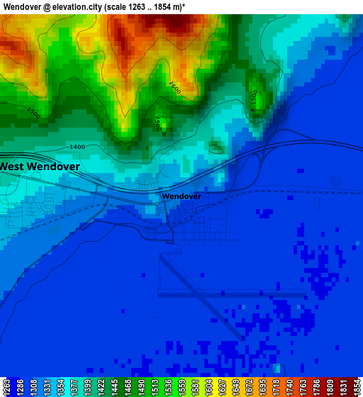 Wendover elevation map