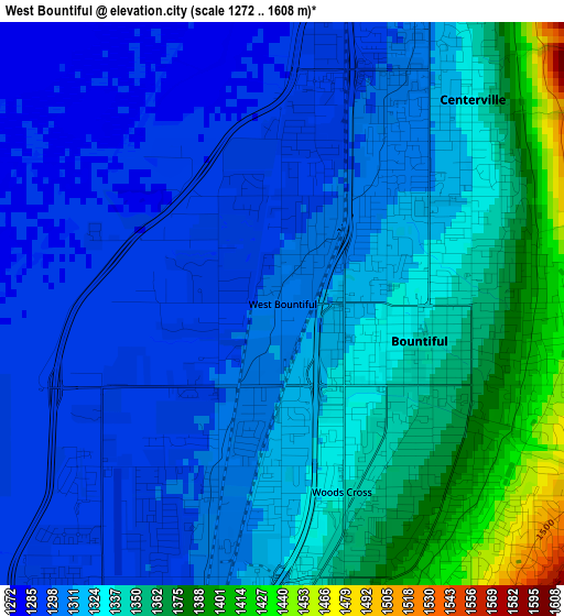 West Bountiful elevation map