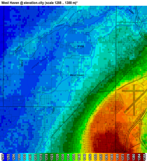 West Haven elevation map